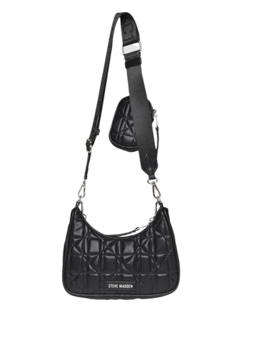 NWT Steve Madden BVITAL-G Quilted Crossbody Bag Black Vegan